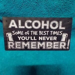 Humorous Wall Sign - Black and White Wood Funny Bar